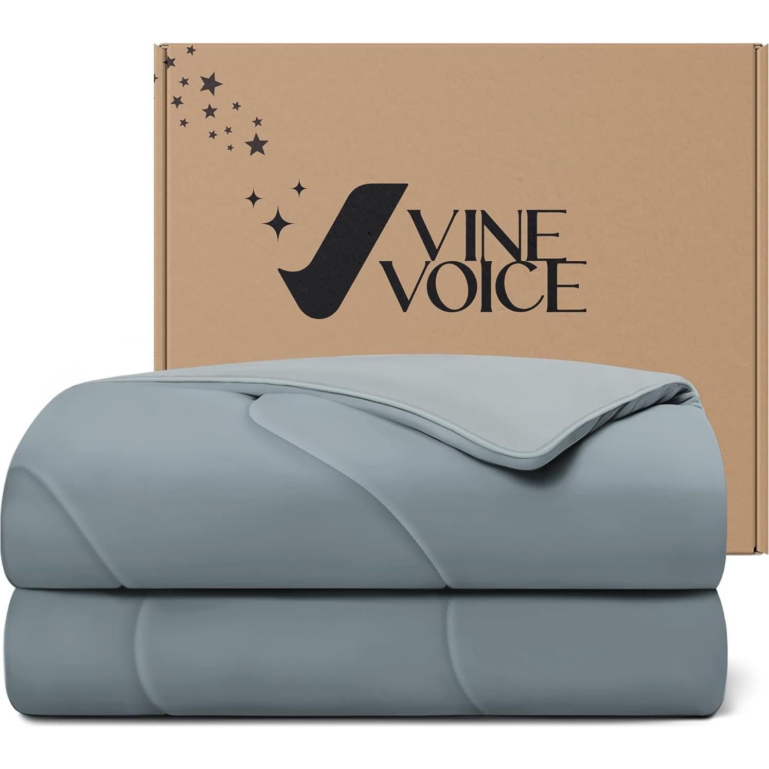 Manta de Enfriamiento Doble Reina Vine Voice 90x90 cm Gris Medio