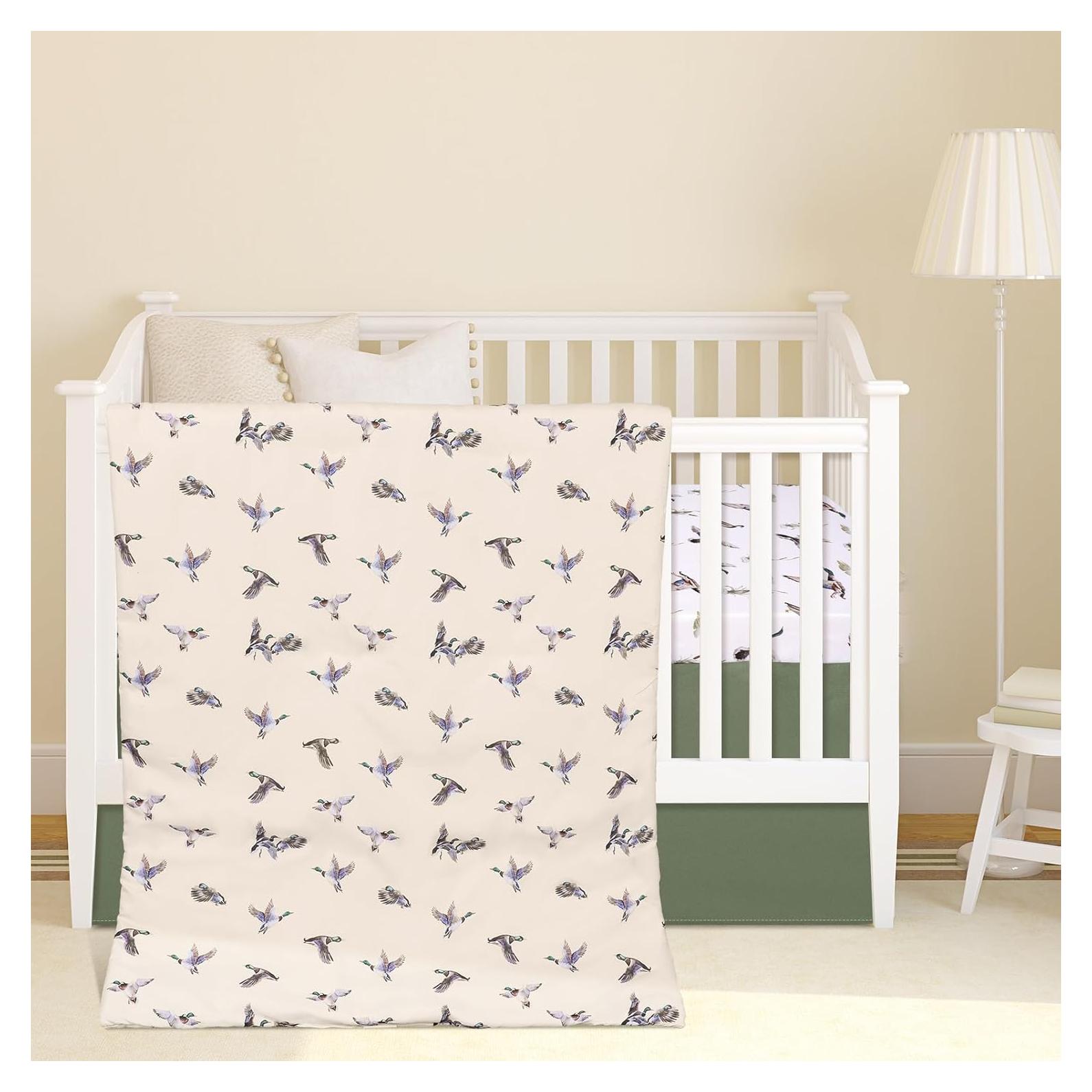 Juego de Ropa de Cuna 3 Piezas CroBlissful Pato Mallard Verde