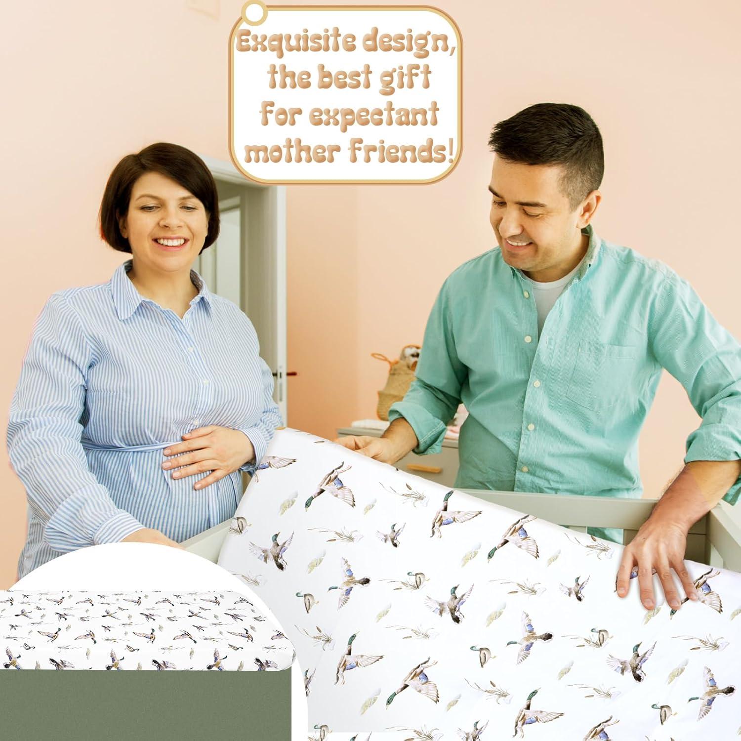 Juego de Ropa de Cuna 3 Piezas CroBlissful Pato Mallard Verde