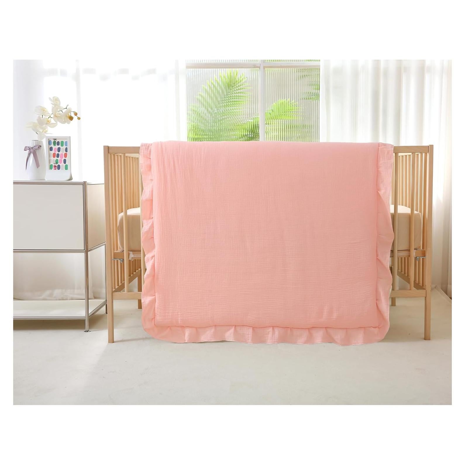 Juego de Ropa de Cuna CLoucl 3 Piezas Algodón Rosa