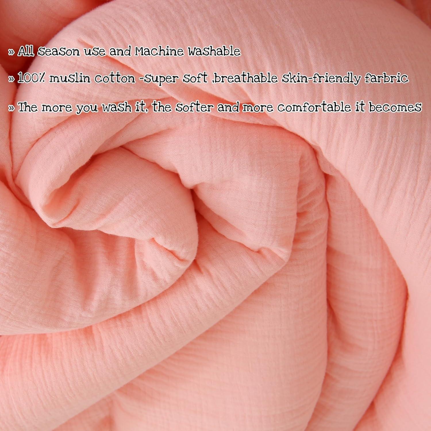 Juego de Ropa de Cuna CLoucl 3 Piezas Algodón Rosa