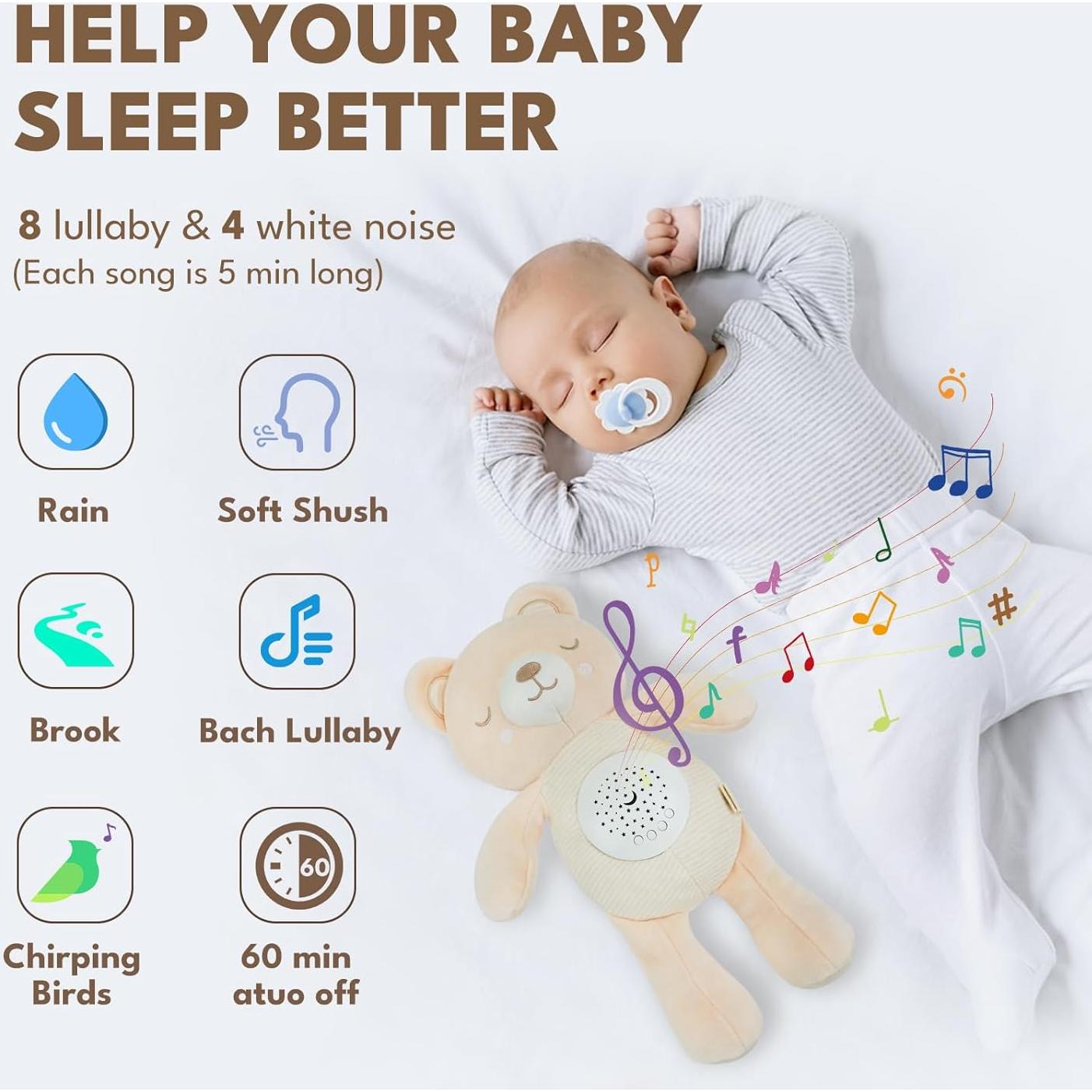 Animal de Peluche Musical Cottonbebe con Luz Nocturna 33cm