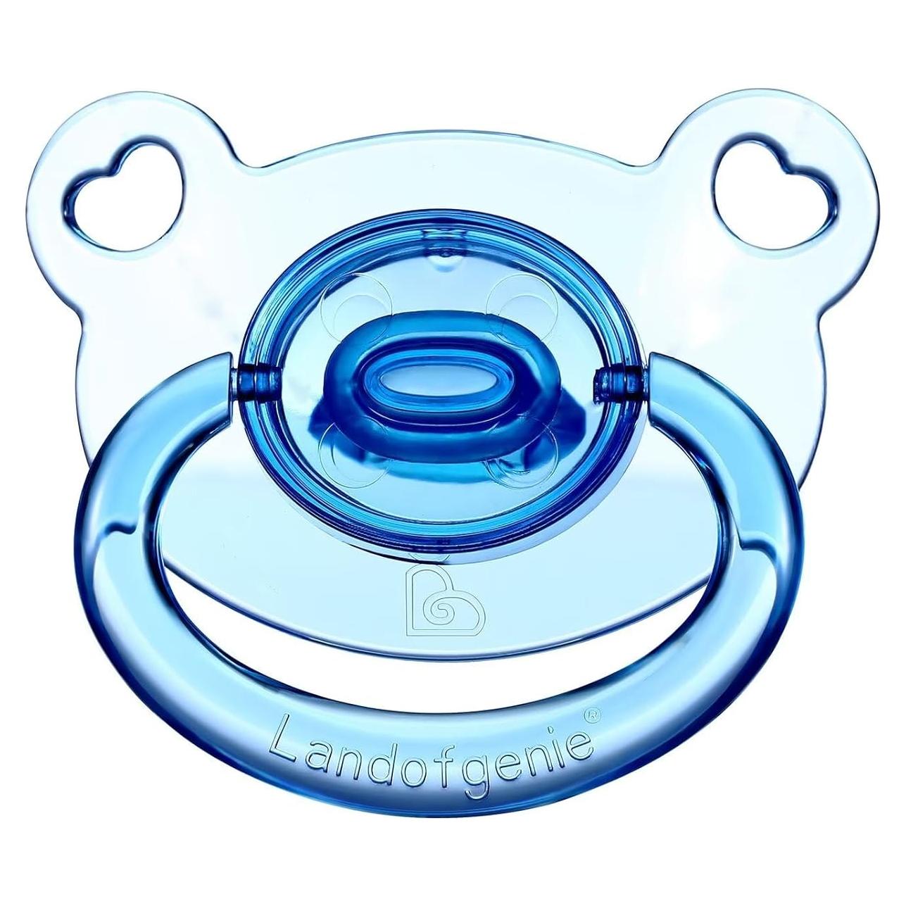 Chupete Grande Adulto Landofgenie Oso Transparente Azul