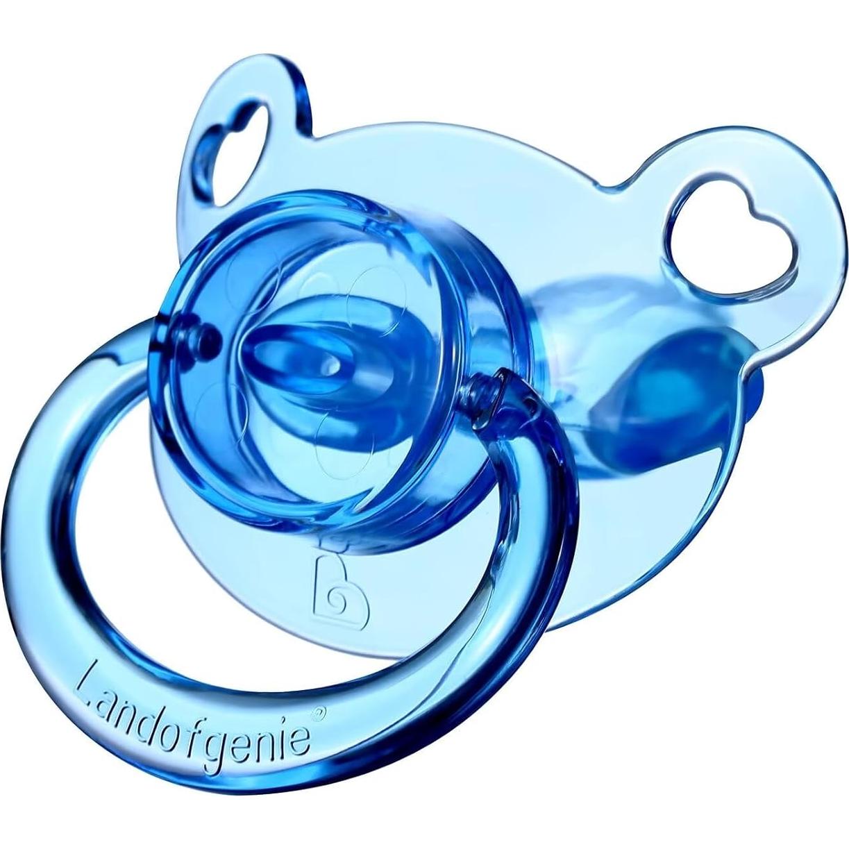 Chupete Grande Adulto Landofgenie Oso Transparente Azul