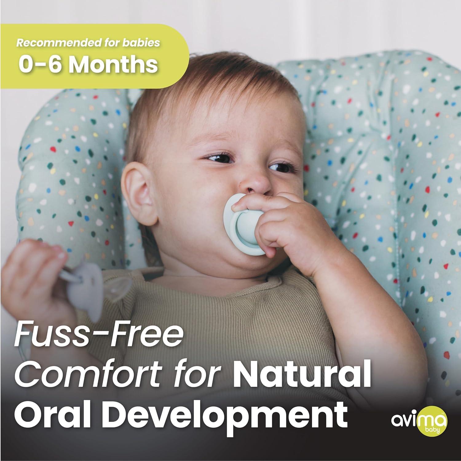 Chupetes Ortodónticos Avima 0-6 Meses Silicona Sin BPA - Paquete de 4