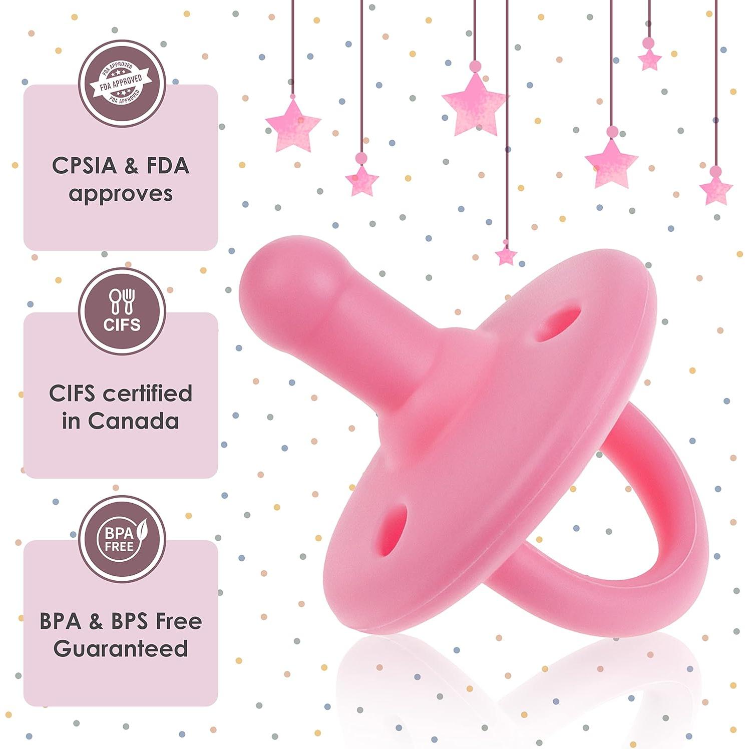 Chupetes Sweet Child 0-18 Meses, Set de 6 Silicona Segura