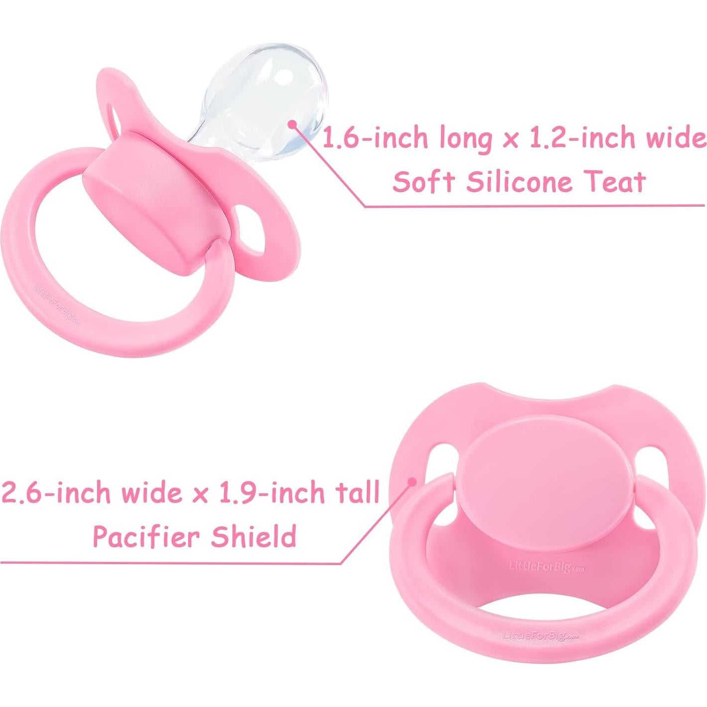 Chupetes Adulto Littleforbig Bigshield Generación II 3 Pzs Rosa
