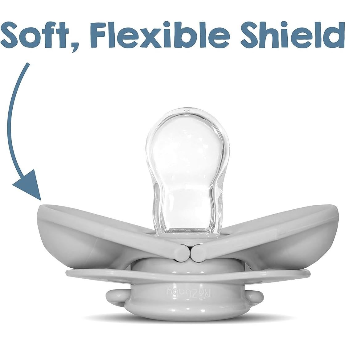 Chupete RaZbaby Keep-It-Kleen 2-Pack Silicona Libre BPA Rosa/Gris