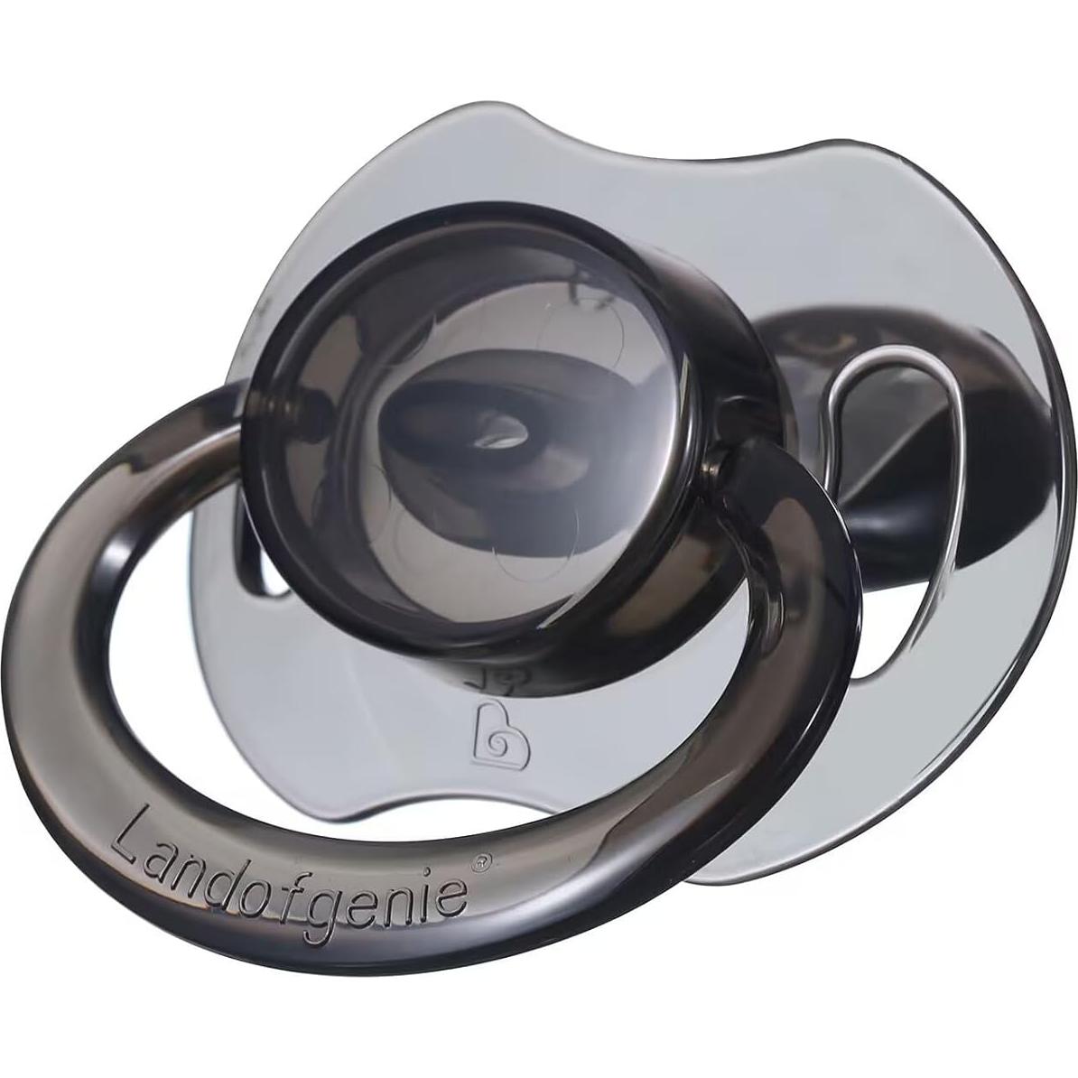 Chupete Grande Adulto Landofgenie Silicona Transparente Negro