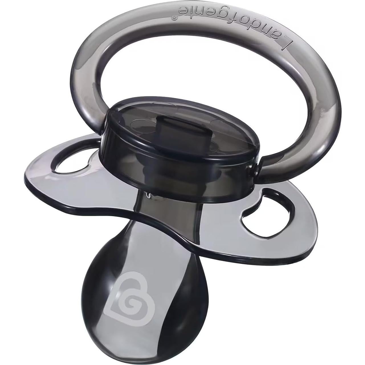 Chupete Grande Adulto Landofgenie Silicona Transparente Negro