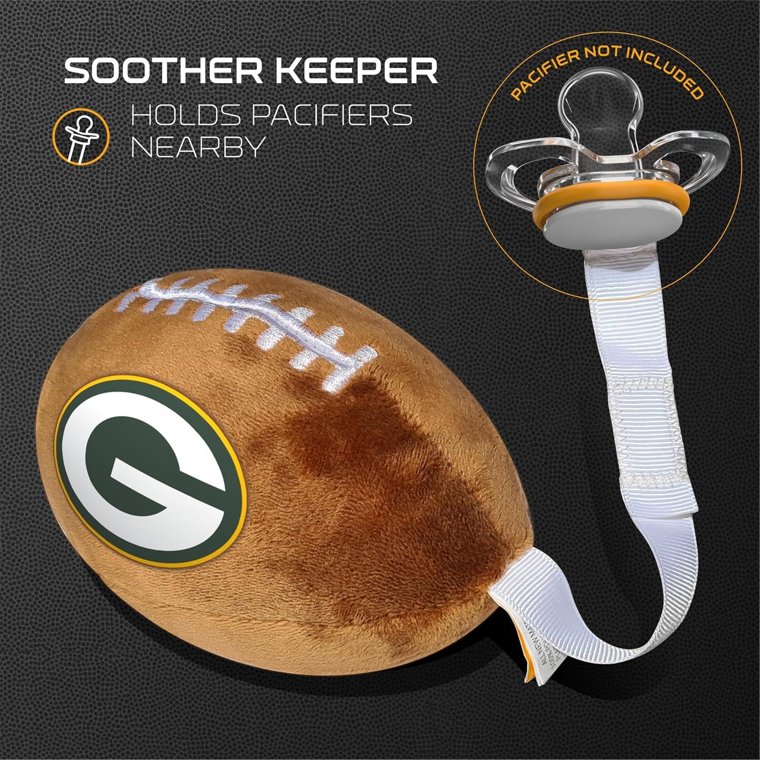 Portador de Chupete de Peluche Green Bay Packers Smilo - Suave y Seguro