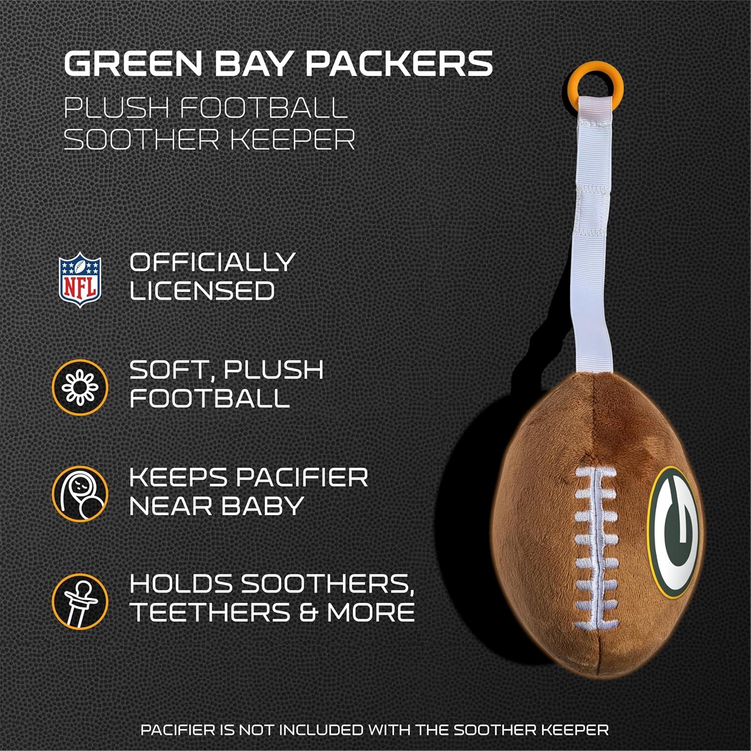 Portador de Chupete de Peluche Green Bay Packers Smilo - Suave y Seguro