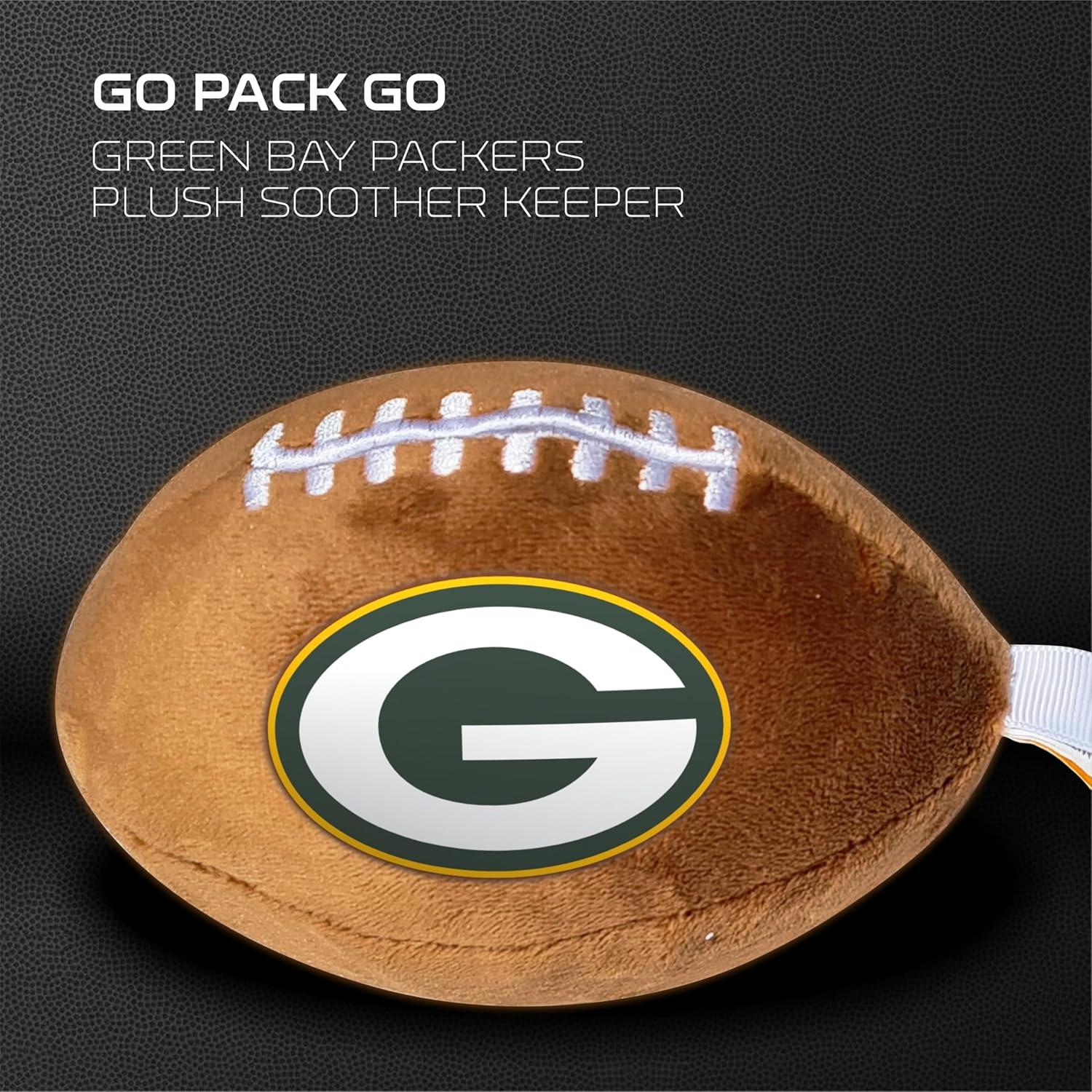 Portador de Chupete de Peluche Green Bay Packers Smilo - Suave y Seguro