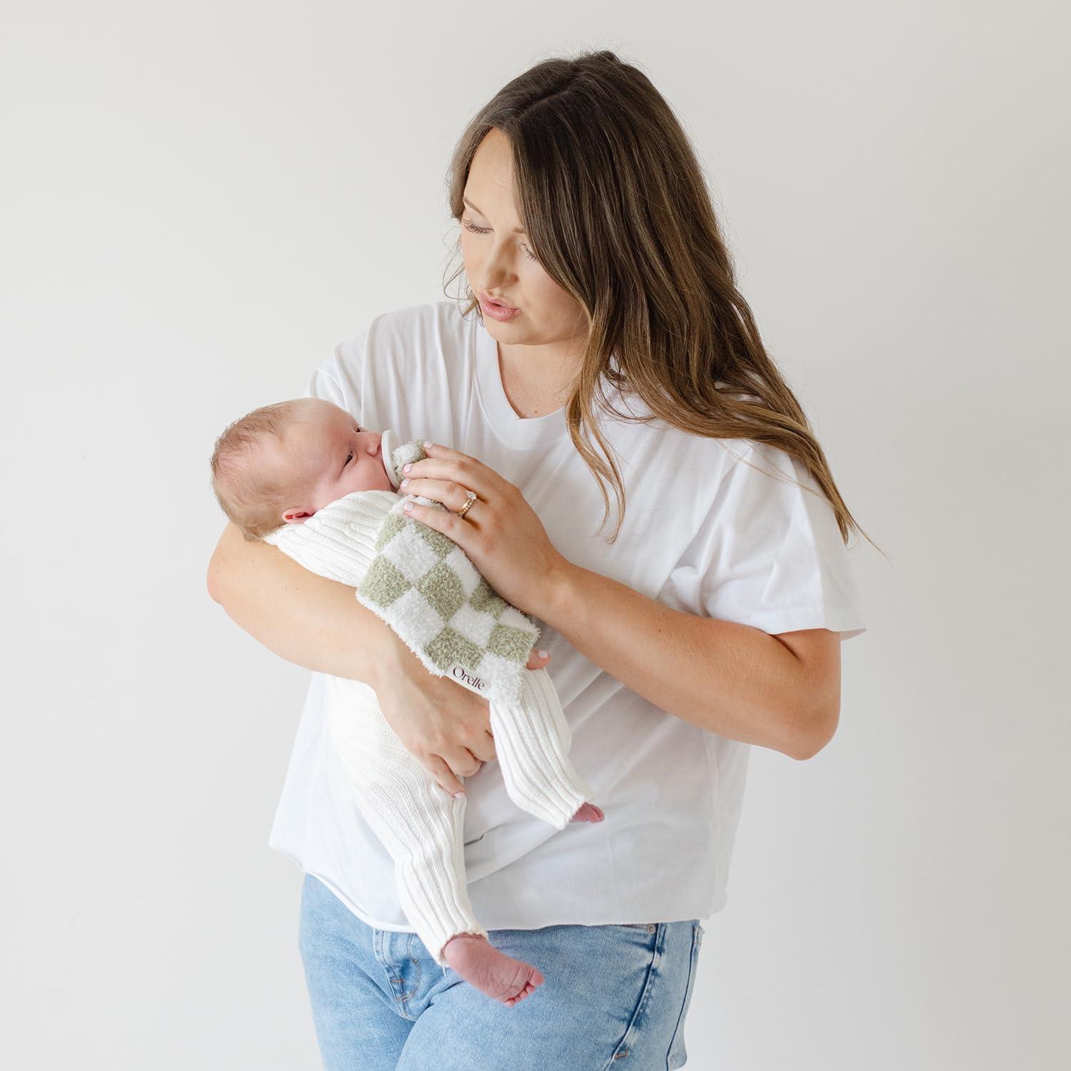 Manta de Amor Orelle Verde Salvia para Bebés con Soporte Chupete