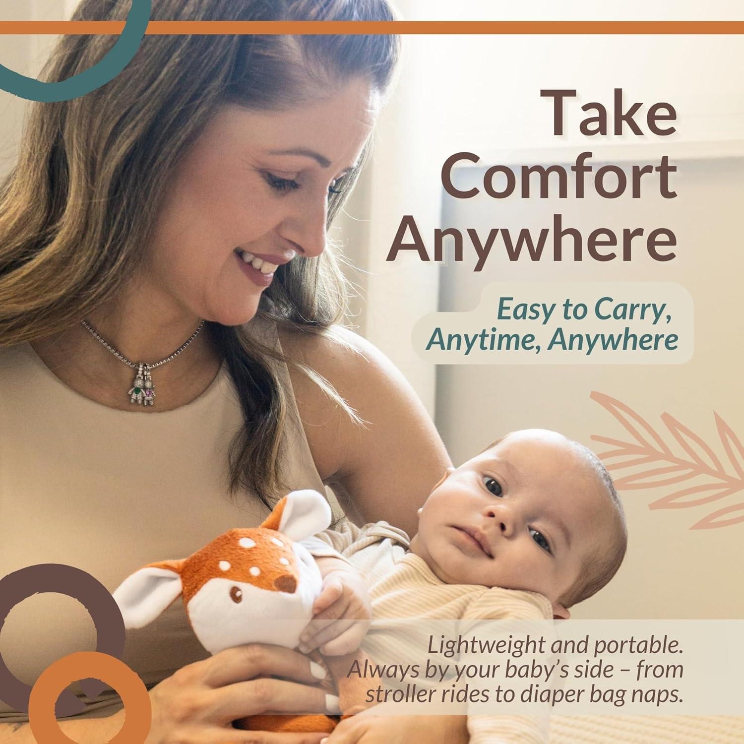 Manta de Seguridad Lovey Fawnest para Bebés - 30x30 cm con Sujetador de Chupete