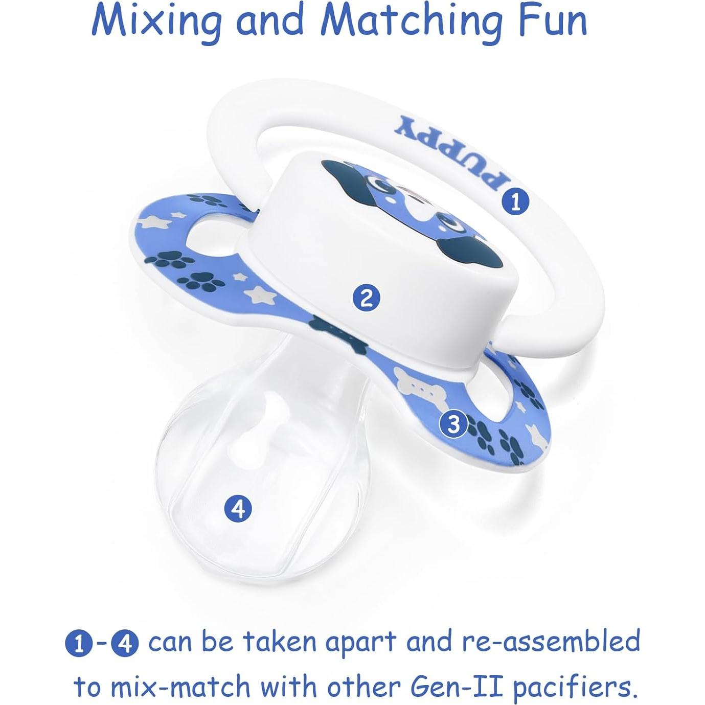 Chupete Grande LittleForBig BigShield Adulto Impreso Azul