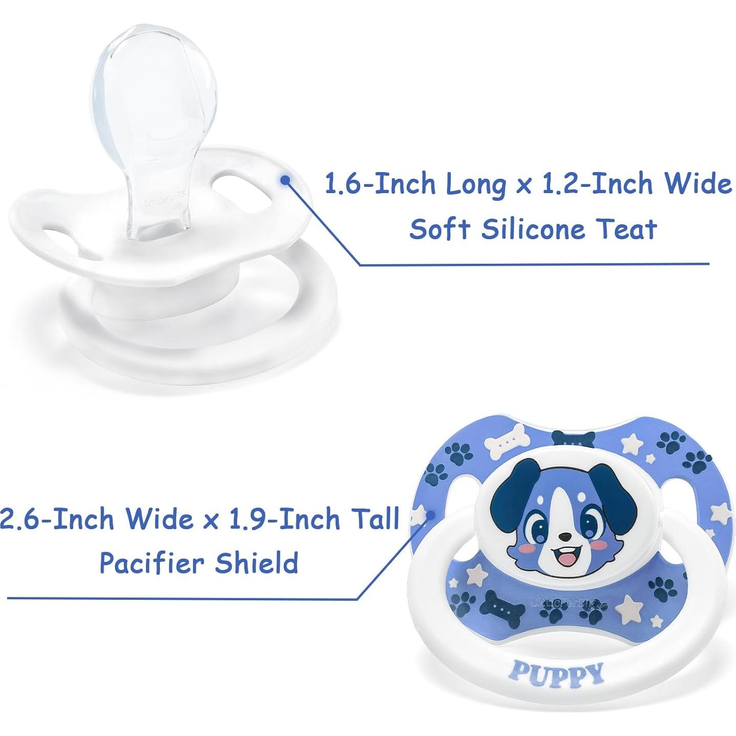 Chupete Grande LittleForBig BigShield Adulto Impreso Azul