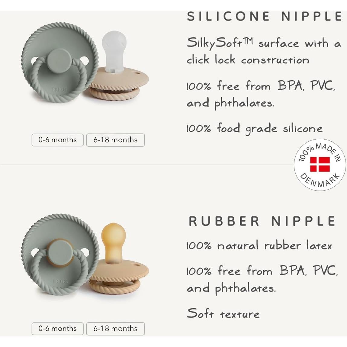 Chupete de Silicona Frigg SilkySoft 0-6 Meses Libre de BPA