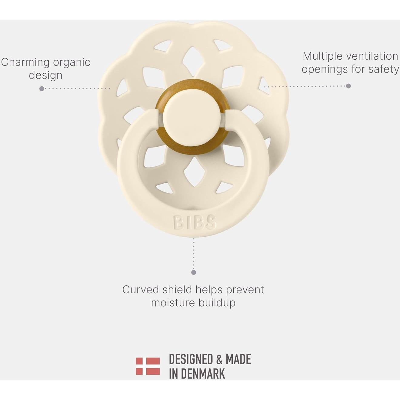 Chupetes BIBS 0-6 Meses 2-Pack Láttex Natural Cielo Violeta