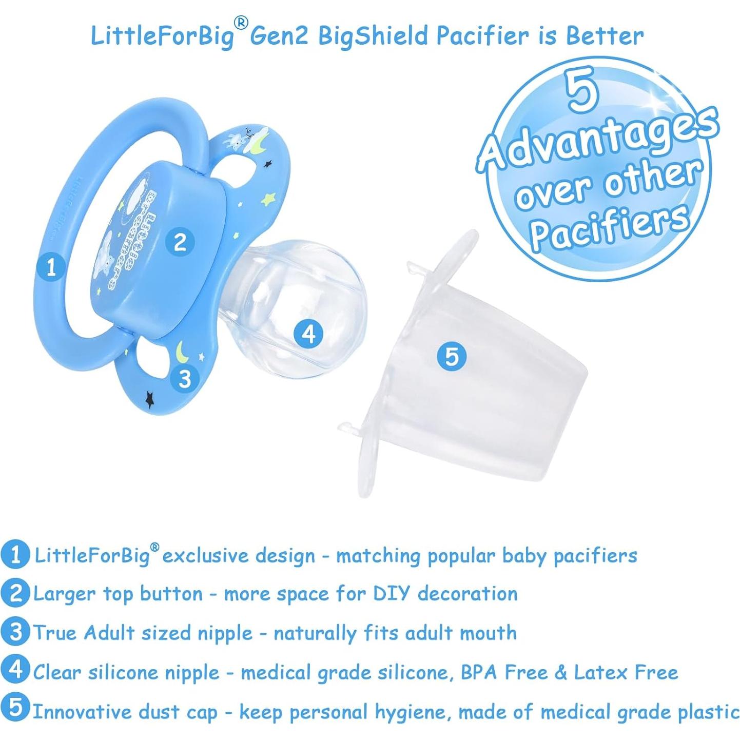 Chupete de Adulto Bigshield LittleForBig - Patrón Sueños Pequeños