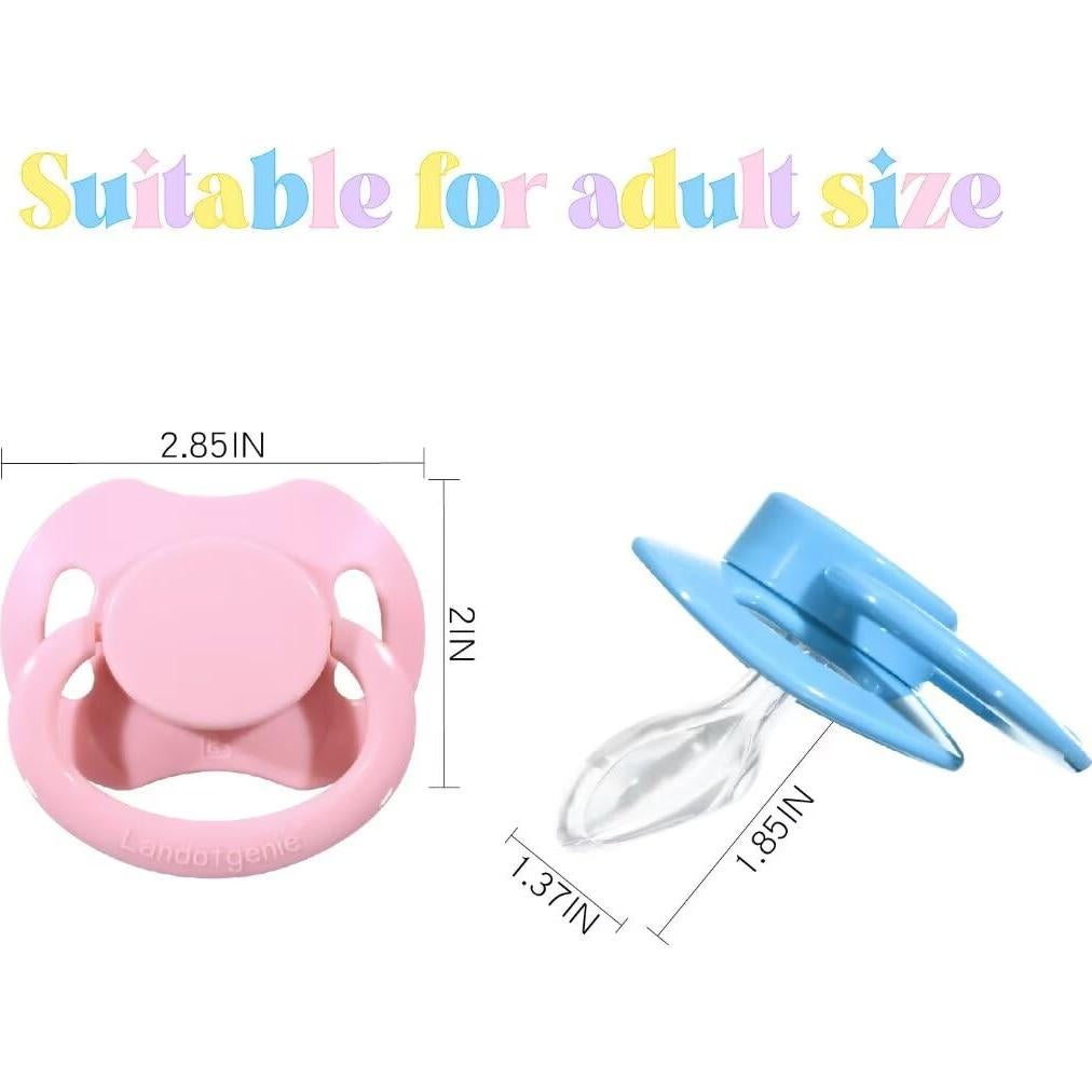 Set de Chupetes para Adultos Landofgenie 3 Pack - Blanco, Azul, Amarillo