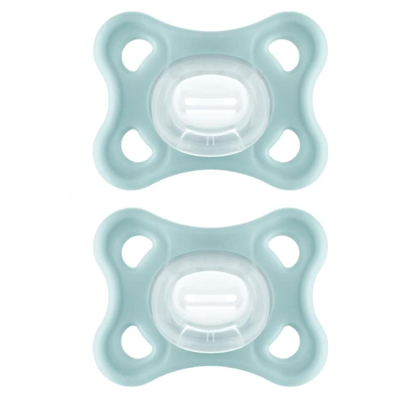 MAM Comfort Baby Pacifiers, Lightweight One-Piece Full Silicone Binky for Newborns 3-12 Months, BPA-Free, Easy to Clean Pacifier, Best for Breastfed Babies, with Sterilizer Case, 2 Count Binkies