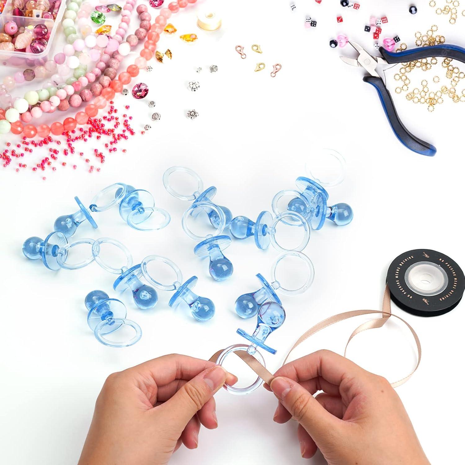 50 Chupetes de Acrílico Azul para Fiesta de Bebé DIY