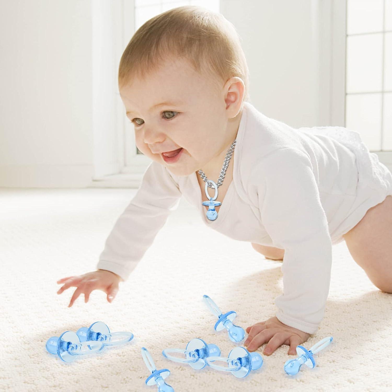 50 Chupetes de Acrílico Azul para Fiesta de Bebé DIY