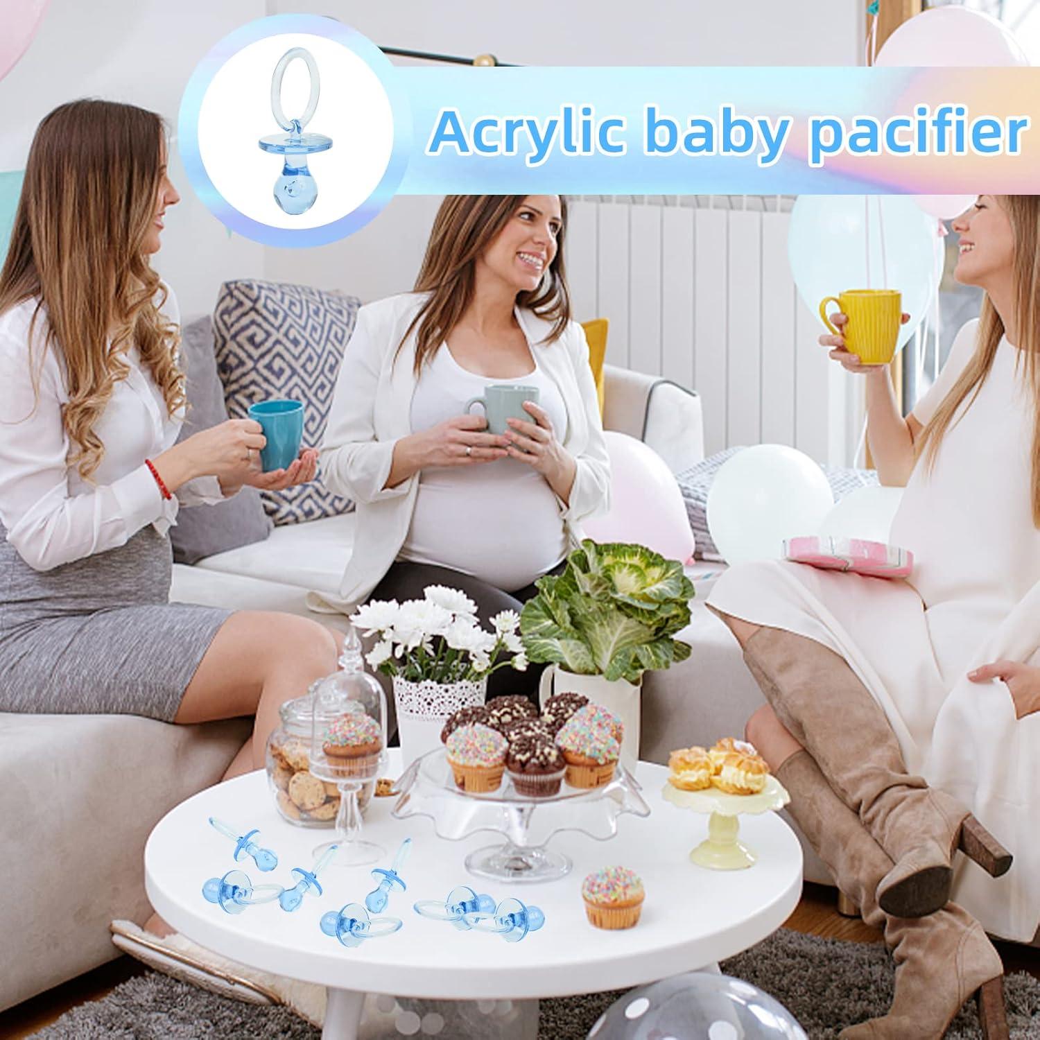 50 Chupetes de Acrílico Azul para Fiesta de Bebé DIY