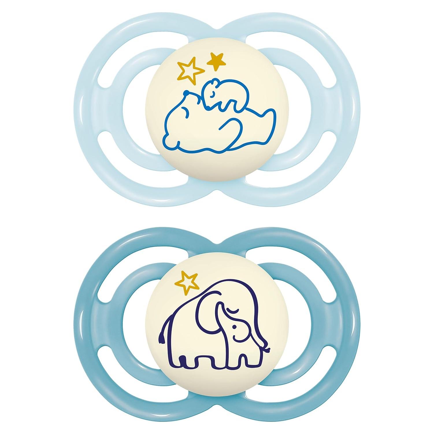 Chupete MAM Perfect Night Azul 6-16 Meses, Brilla en la Oscuridad
