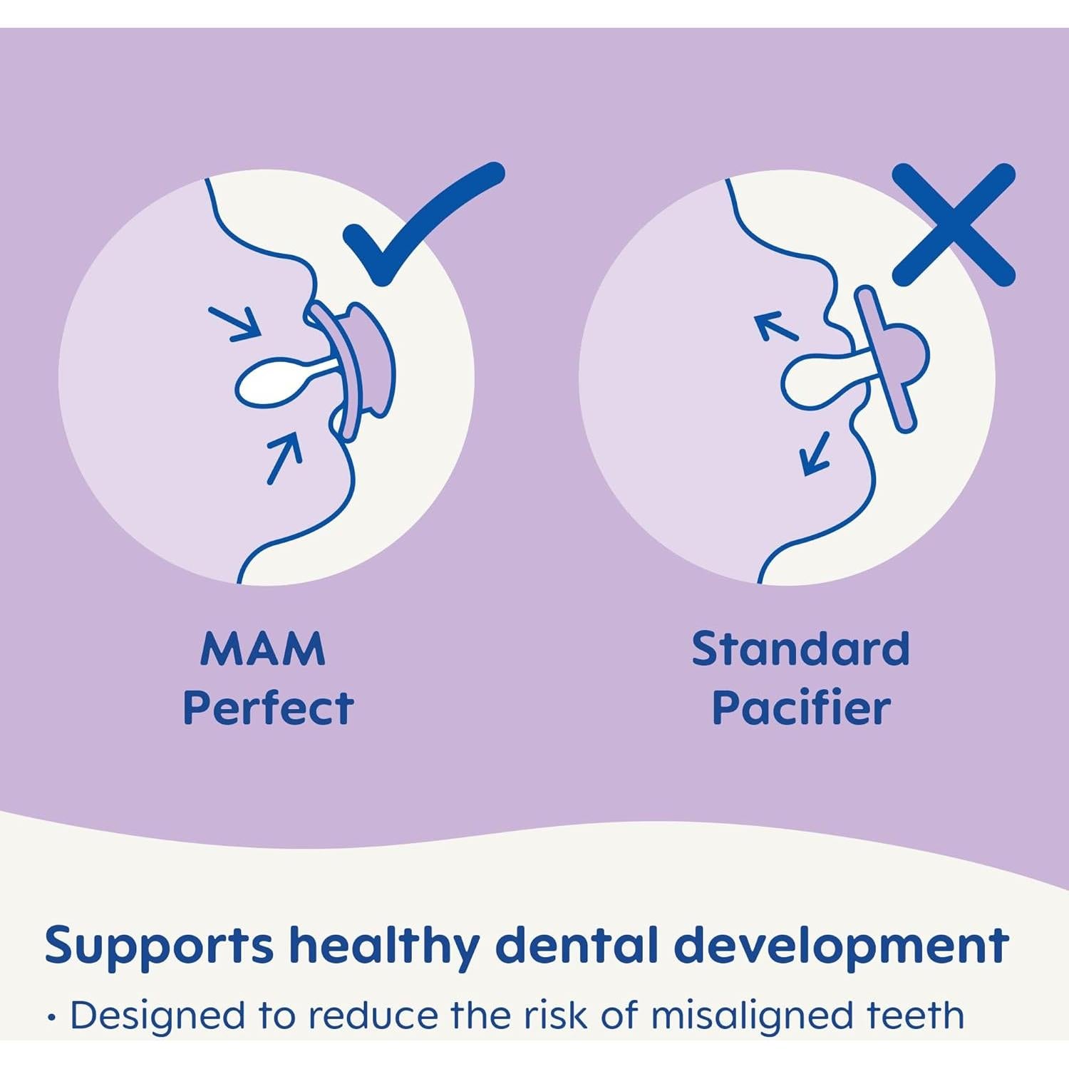 Chupete MAM Perfect Night Azul 6-16 Meses, Brilla en la Oscuridad