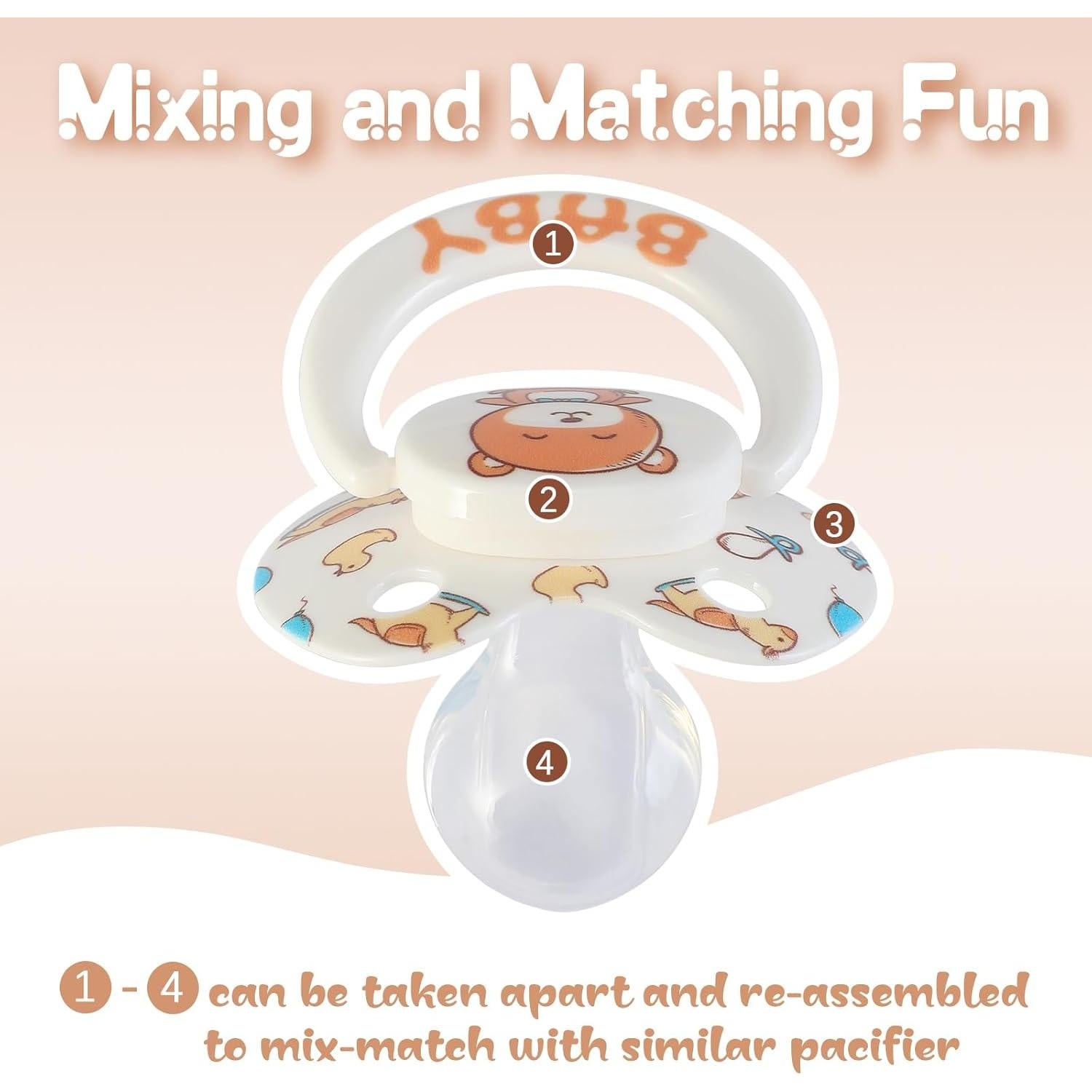 Chupete de Silicona Grande para Adultos - Diseño Divertido