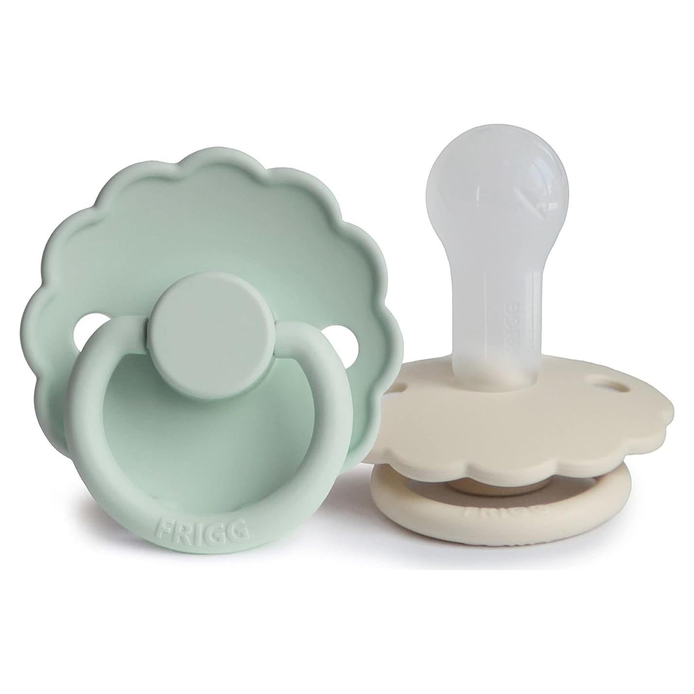 Chupete de Silicona FRIGG Daisy SilkySoft Verde Mar/Crema 6-18 Meses