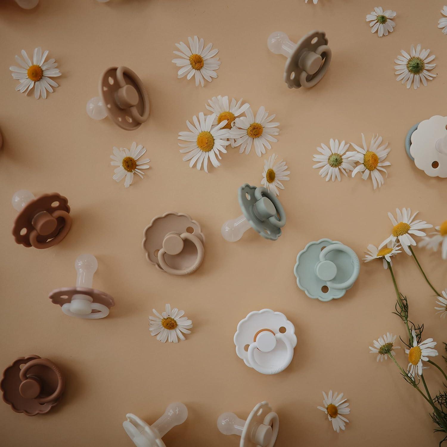 Chupete de Silicona FRIGG Daisy SilkySoft Verde Mar/Crema 6-18 Meses