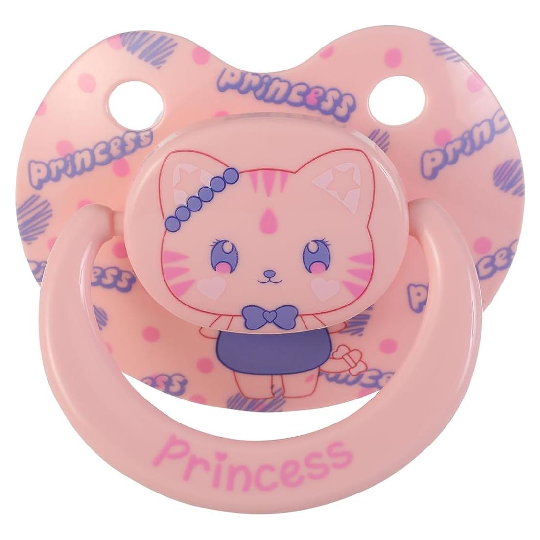 Chupete de Silicona Adulto con Gran Escudo - Diseño Gatito Rosa