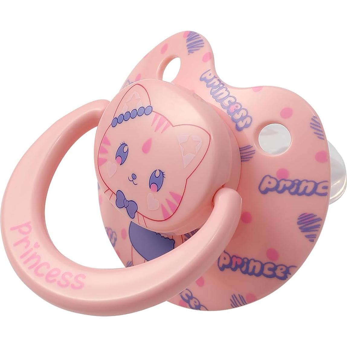 Chupete de Silicona Adulto con Gran Escudo - Diseño Gatito Rosa