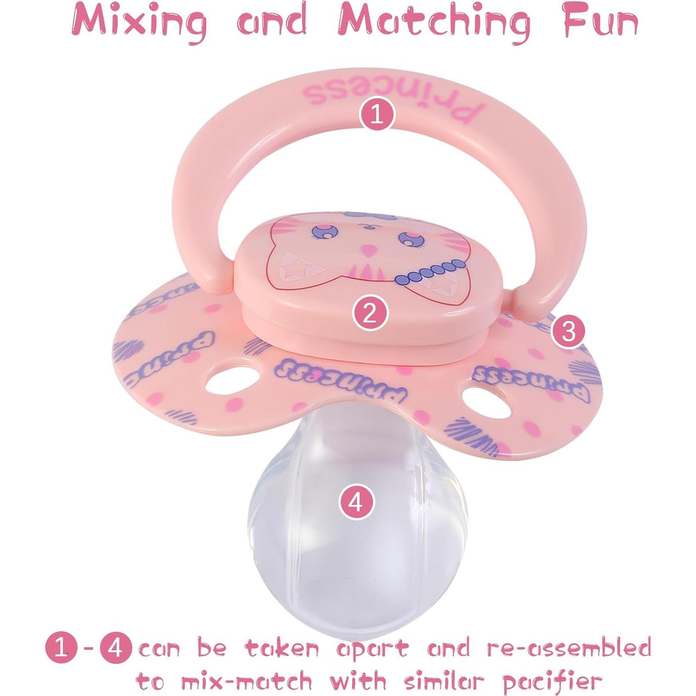 Chupete de Silicona Adulto con Gran Escudo - Diseño Gatito Rosa