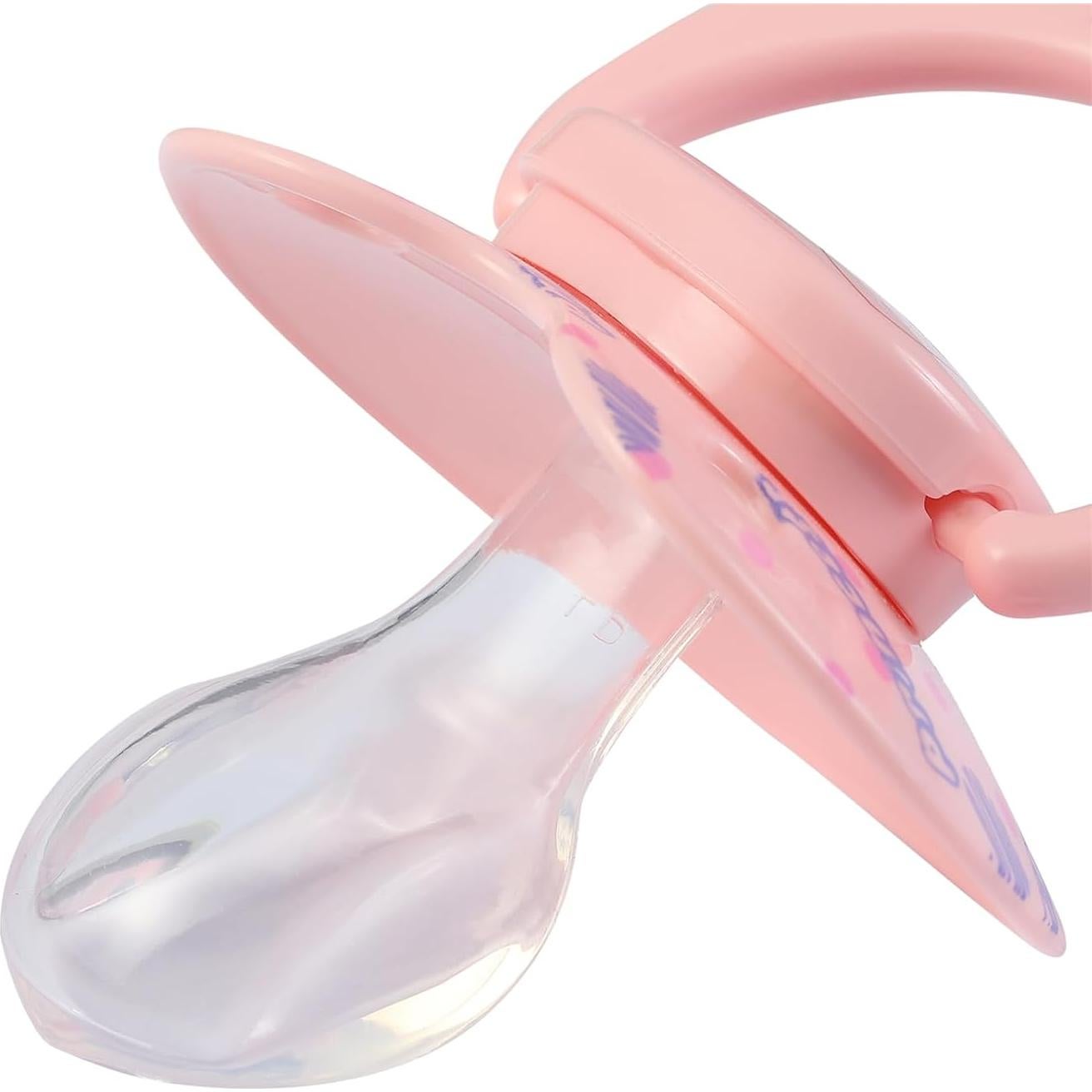 Chupete de Silicona Adulto con Gran Escudo - Diseño Gatito Rosa