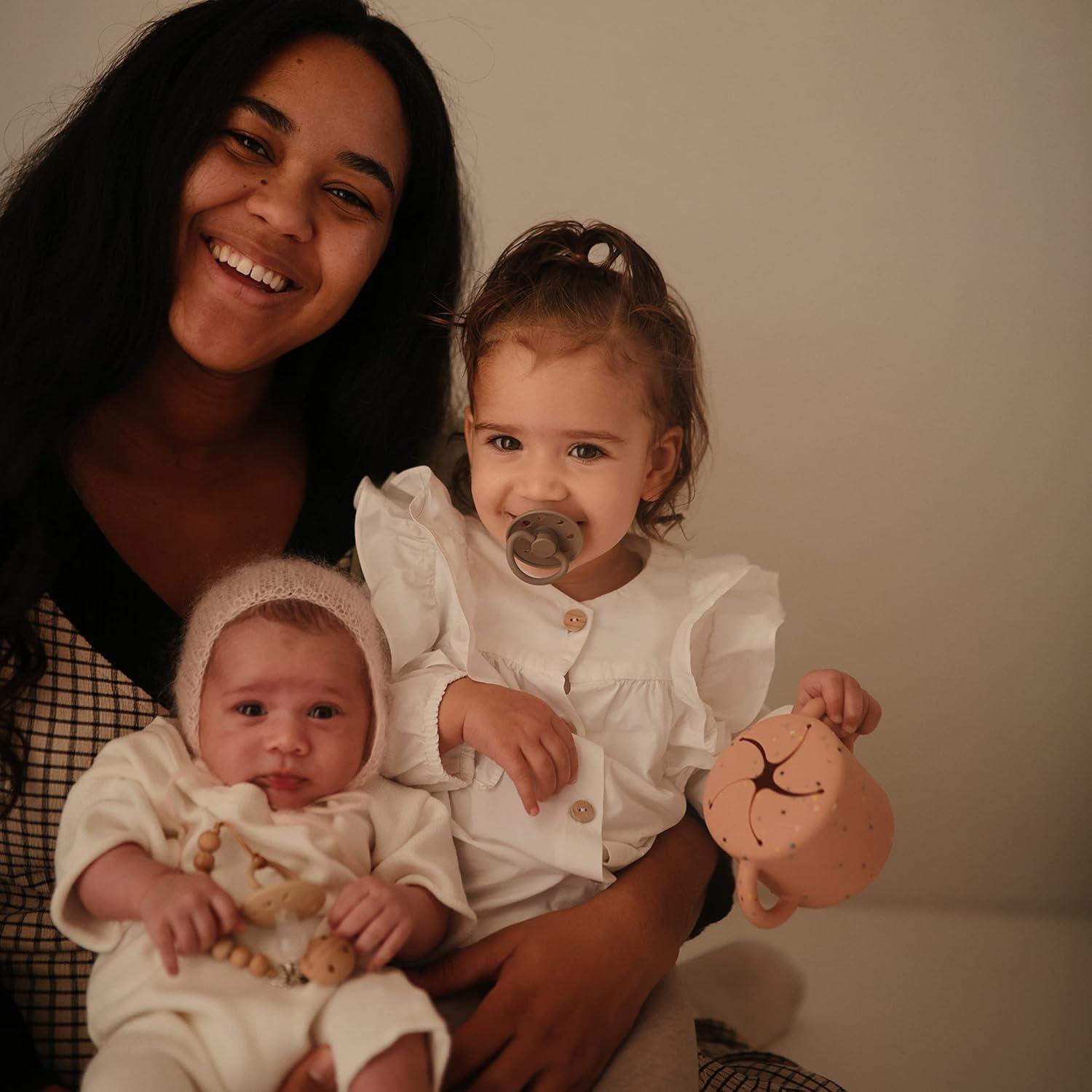 Chupete de Silicona FRIGG Moon SilkySoft 0-6 Meses Sage/Portobello