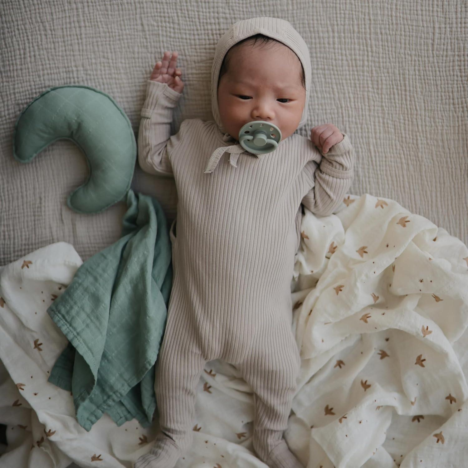 Chupete de Silicona FRIGG Moon SilkySoft 0-6 Meses Sage/Portobello