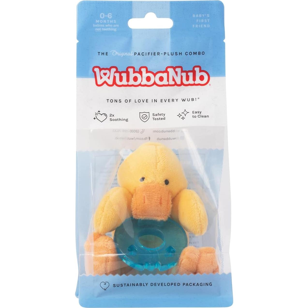 Chupete WubbaNub Pato Amarillo Bebé - Silicona 100%