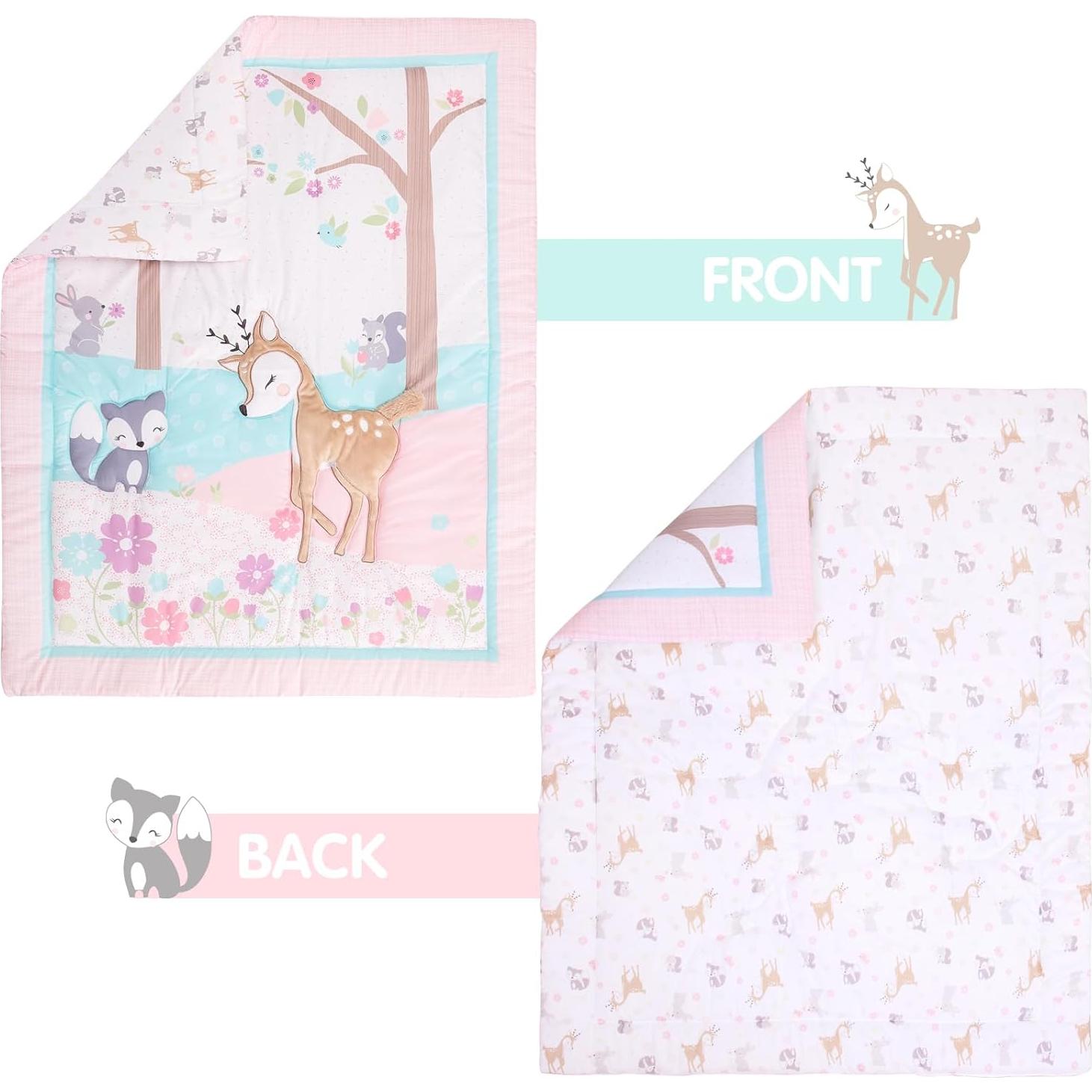 Juego de Ropa de Cuna UOMNY 3 Piezas Bosque de Ciervos