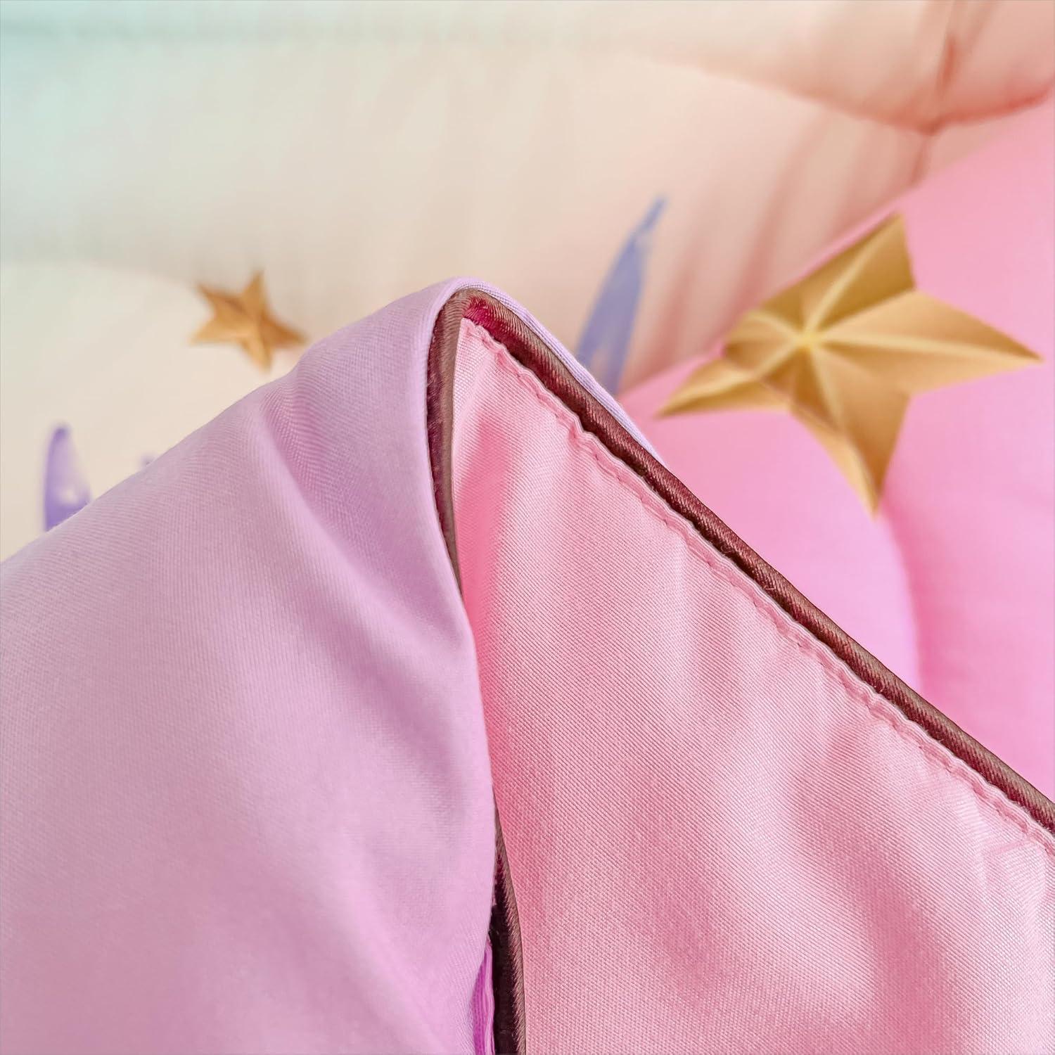 Juego de Ropa de Cama KINBEDY 4 Piezas Unicornio Arcoíris