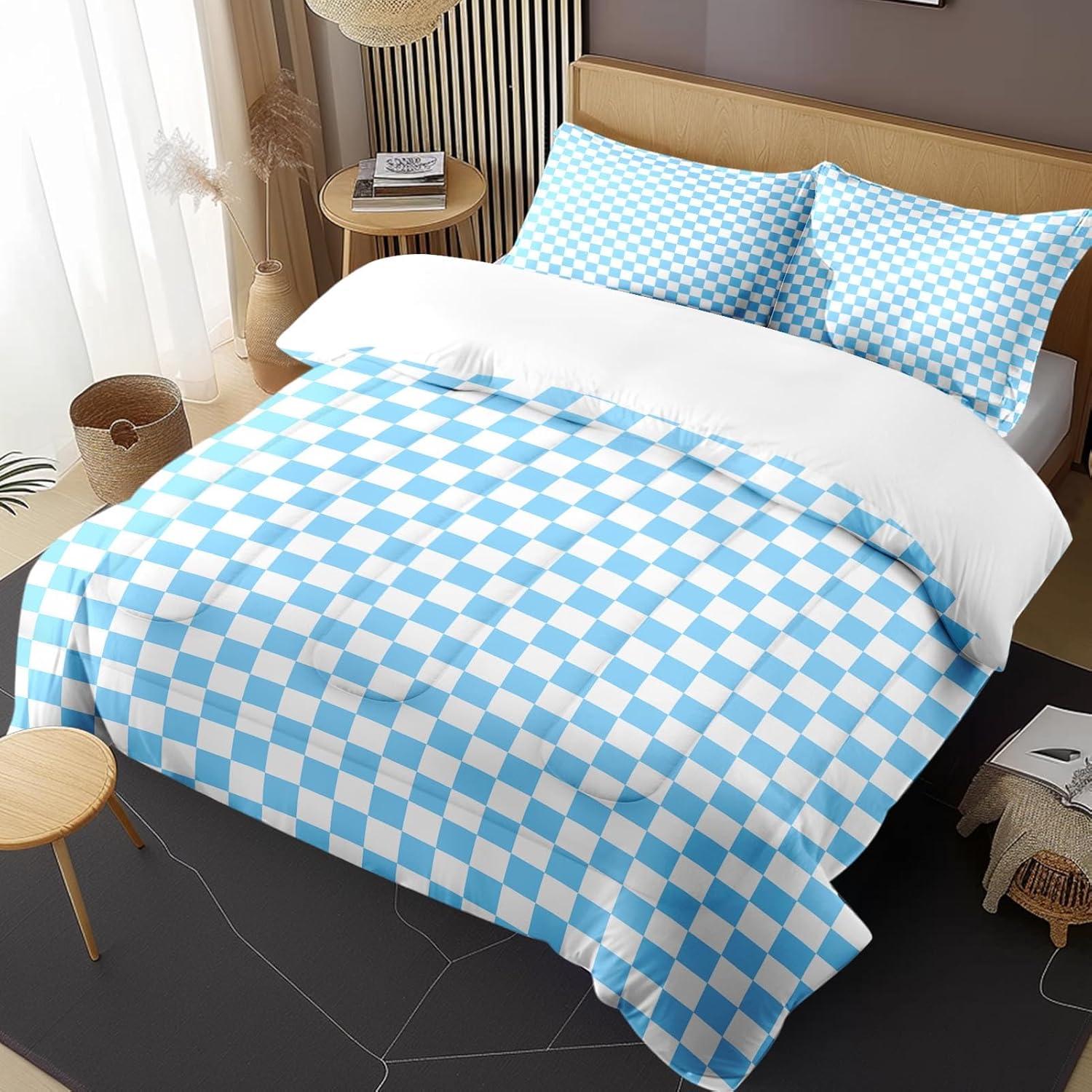 Juego de Edredón Reina Nesphy Microfibra Azul Bebé 3 Piezas