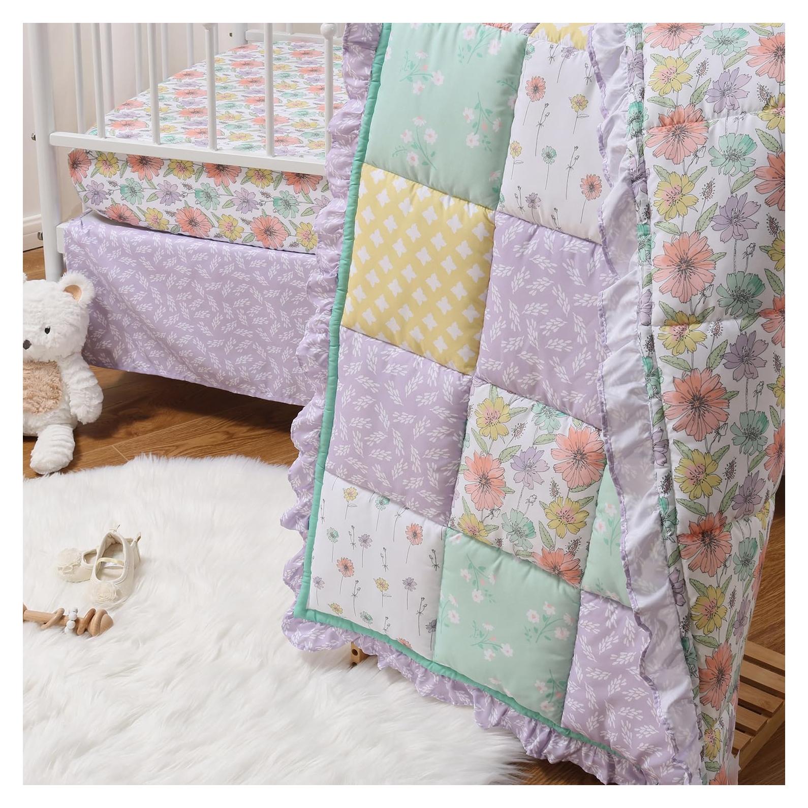 Conjunto de Ropa de Cuna 3 Piezas The Peanutshell Floral