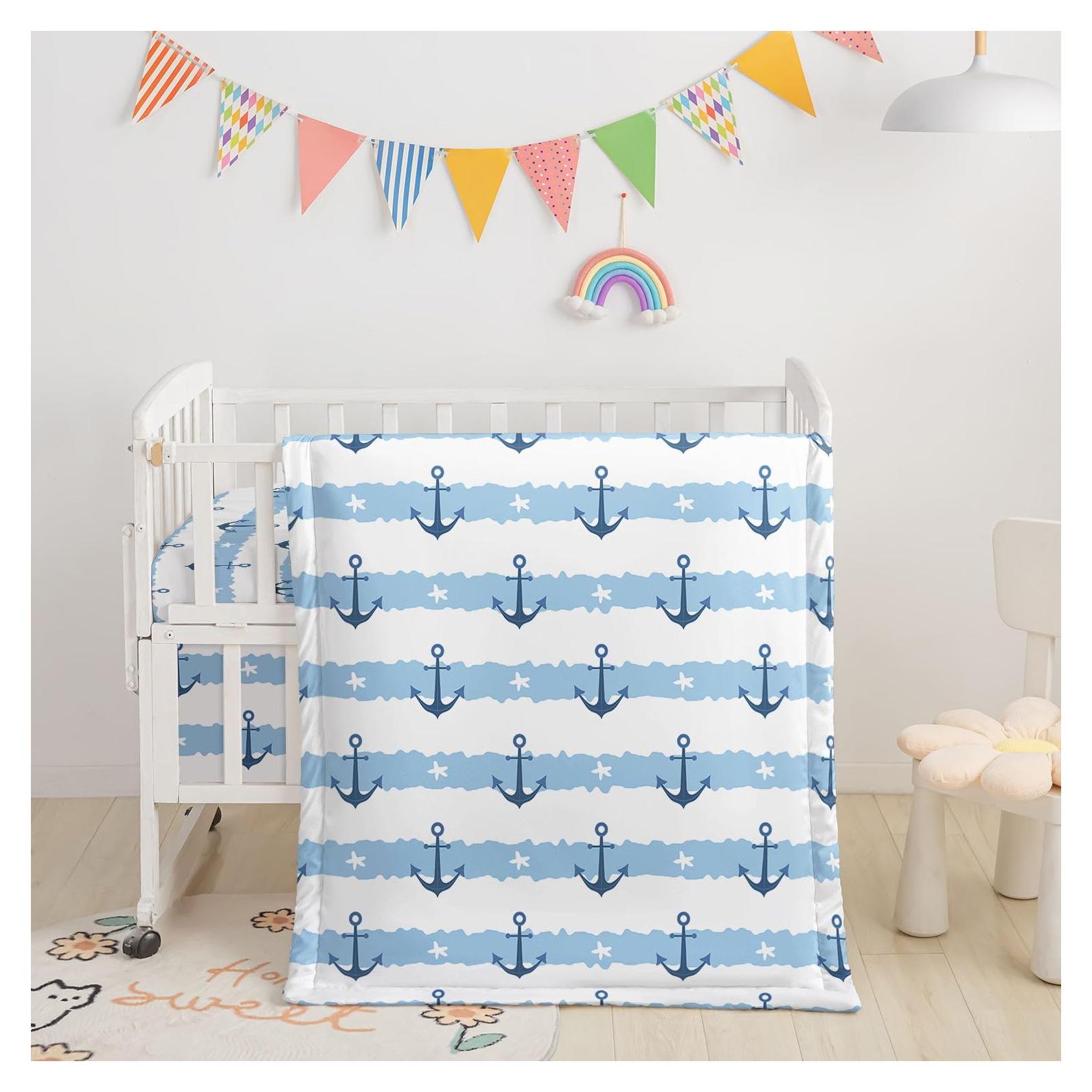 Juego de Ropa de Cuna Datura Home 3 Piezas Azul Ancla