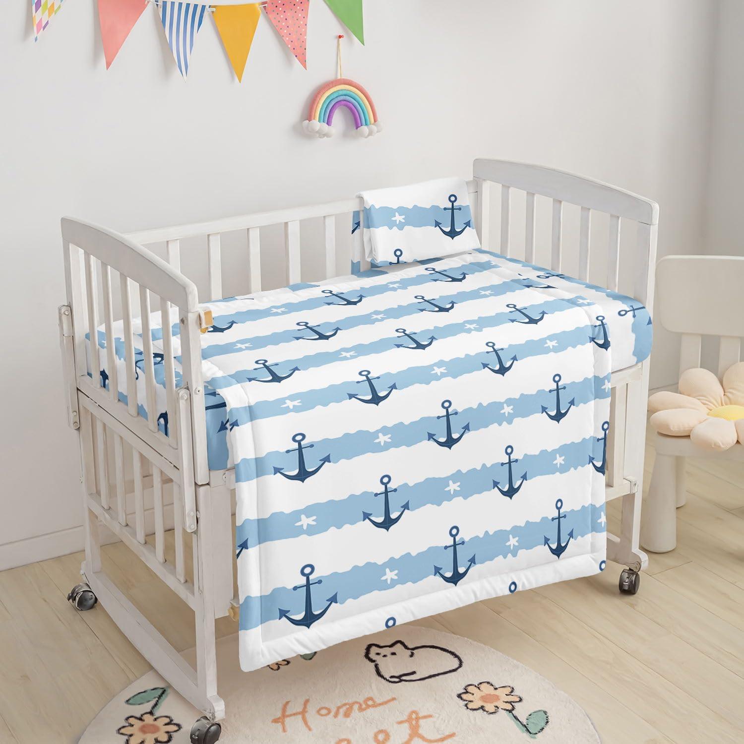 Juego de Ropa de Cuna Datura Home 3 Piezas Azul Ancla