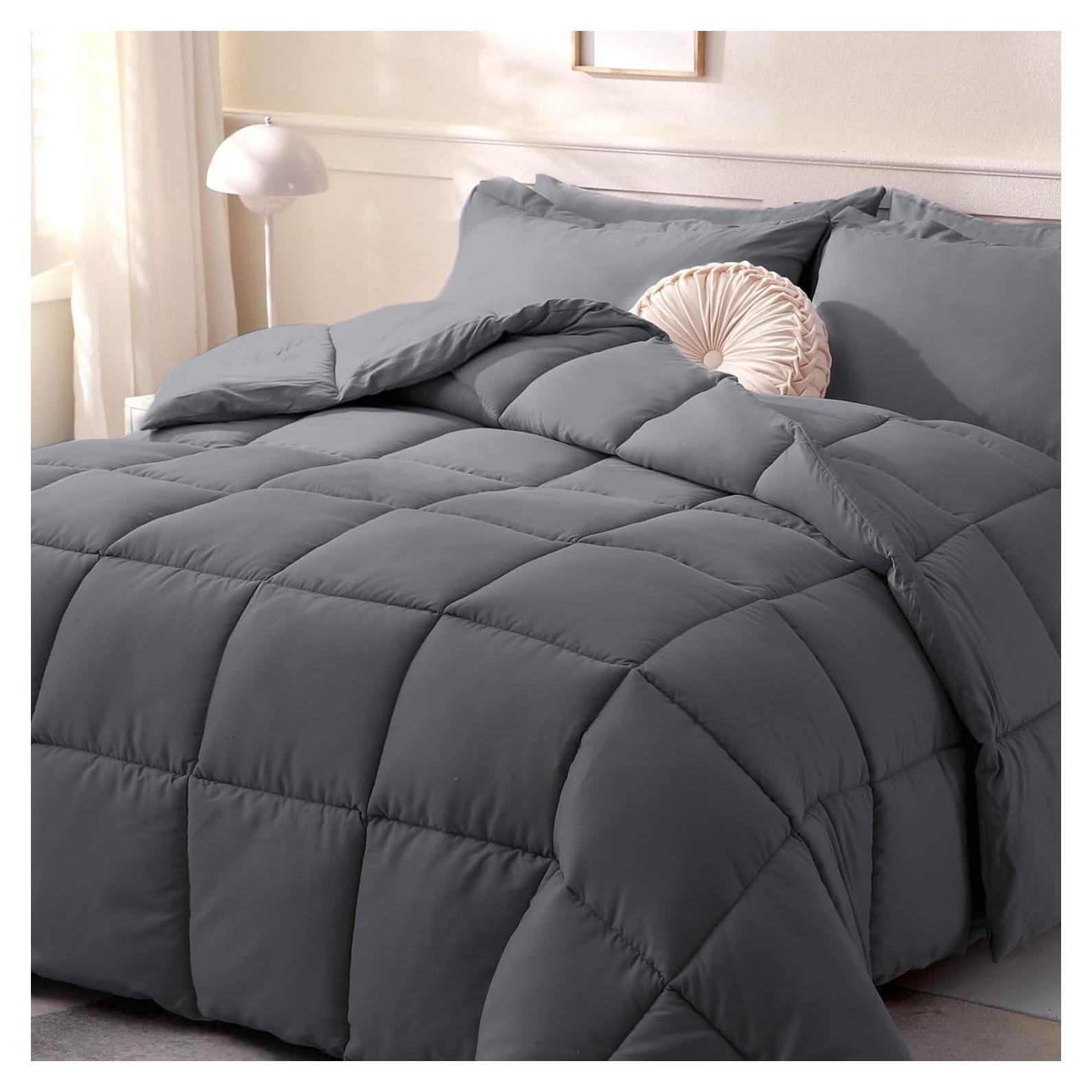 Edredón Ligero DOWNCOOL King 259x229 cm Gris Oscuro