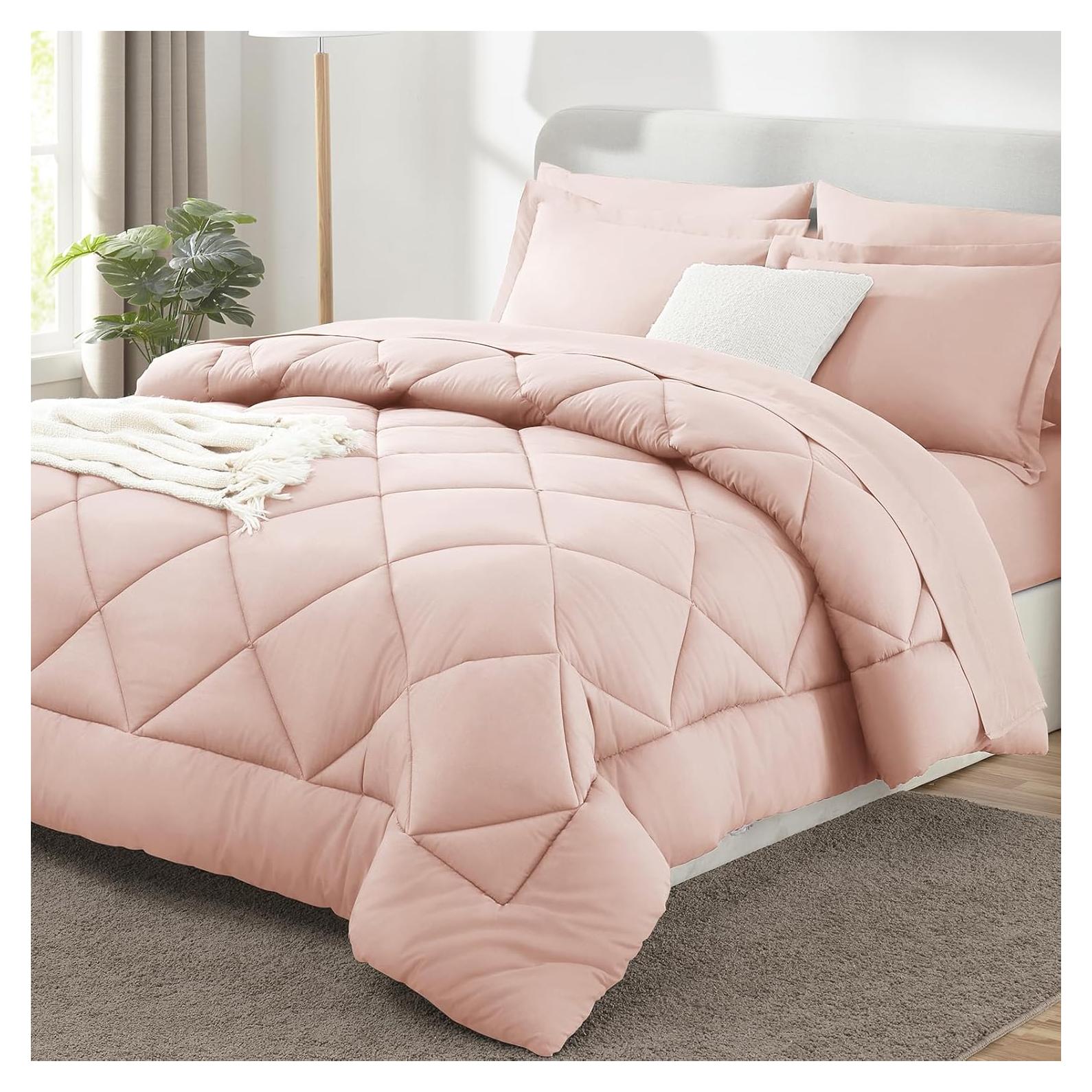 Conjunto de Edredón CozyLux Completo 7 Piezas Rosa Blush