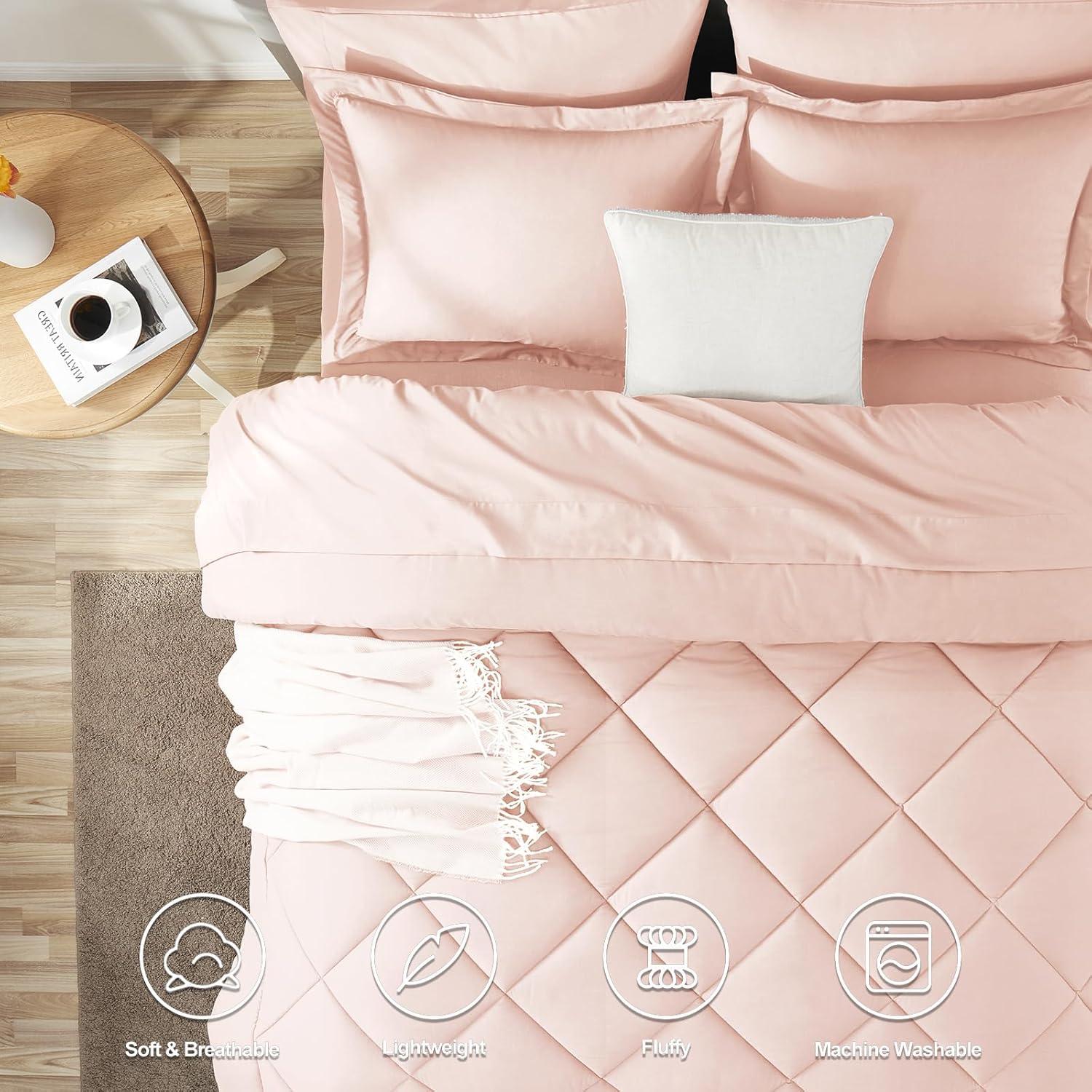 Conjunto de Edredón CozyLux Completo 7 Piezas Rosa Blush